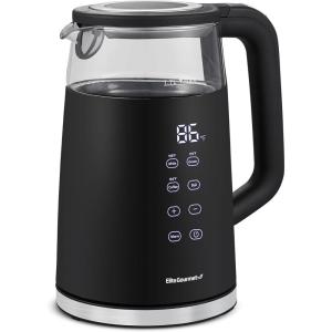 imageElite Gourmet EKT1203W 1350W Double Wall Insulated Cool Touch Electric Water Tea Kettle BPA Free Stainless Steel Interior and Auto ShutOff19 Quarts