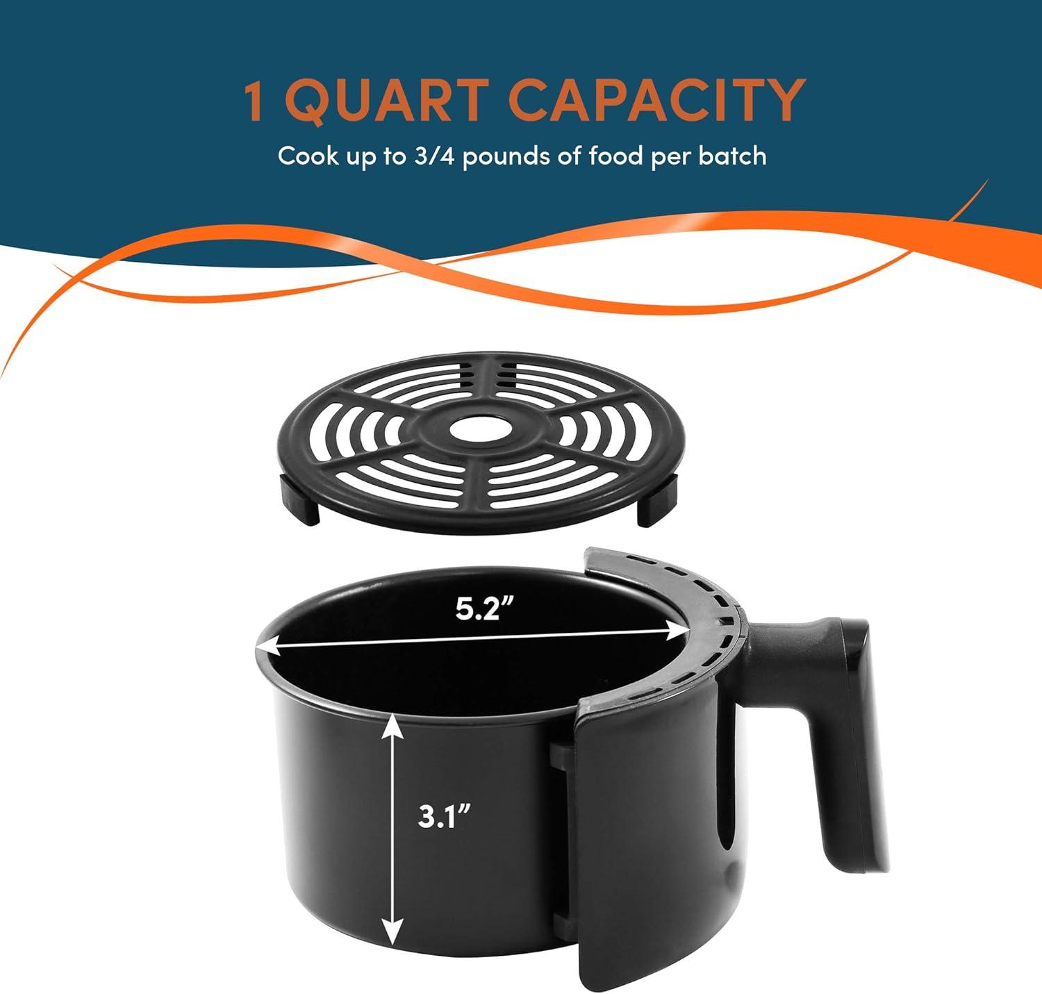 imageElite Gourmet EAF0201X Personal Compact Space Saving Electric Hot Air Fryer OilLess Healthy Cooker Timer ampamp Temperature Controls 1000W 21 Quart BlackBlack