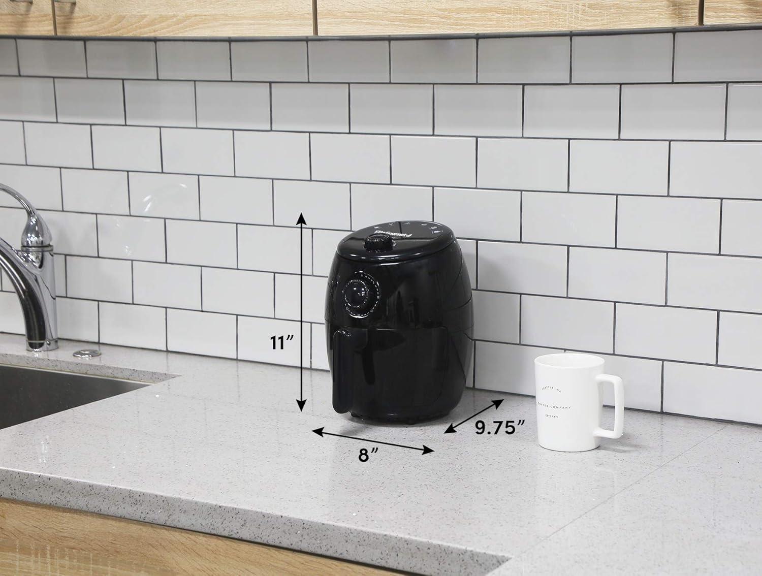 imageElite Gourmet EAF0201X Personal Compact Space Saving Electric Hot Air Fryer OilLess Healthy Cooker Timer ampamp Temperature Controls 1000W 21 Quart BlackBlack