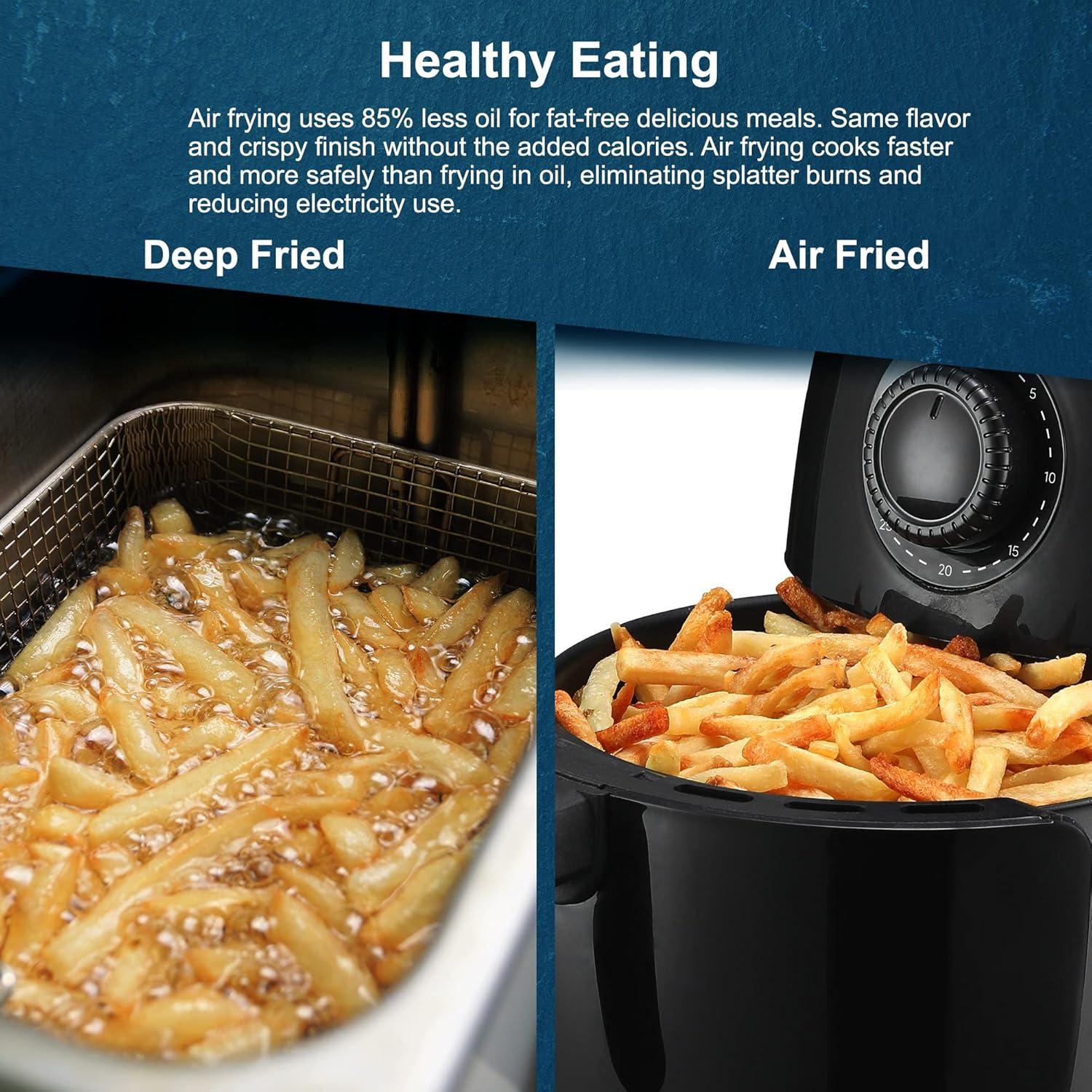 imageElite Gourmet EAF0201X Personal Compact Space Saving Electric Hot Air Fryer OilLess Healthy Cooker Timer ampamp Temperature Controls 1000W 21 Quart BlackBlack