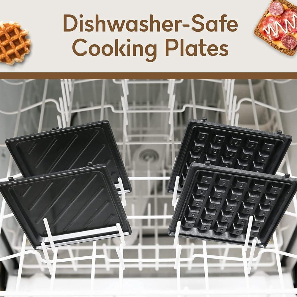 imageElite Gourmet EWM015R Electric Nonstick 45inch Mini Waffle Maker Belgian Waffles Compact Design Hash Browns Keto Snacks Sandwich Eggs Easy to Clean RedSlate blue
