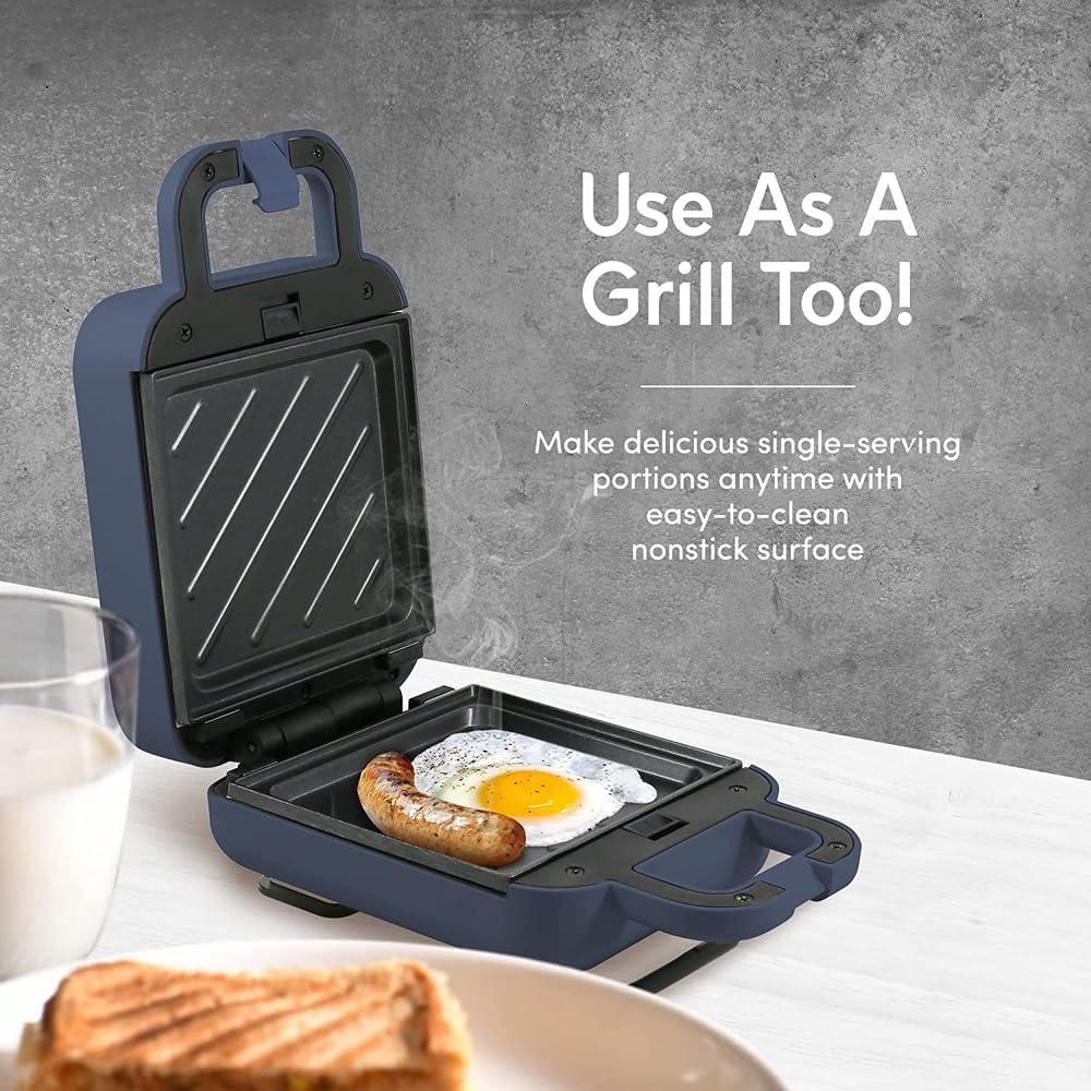 imageElite Gourmet EWM015R Electric Nonstick 45inch Mini Waffle Maker Belgian Waffles Compact Design Hash Browns Keto Snacks Sandwich Eggs Easy to Clean RedSlate blue