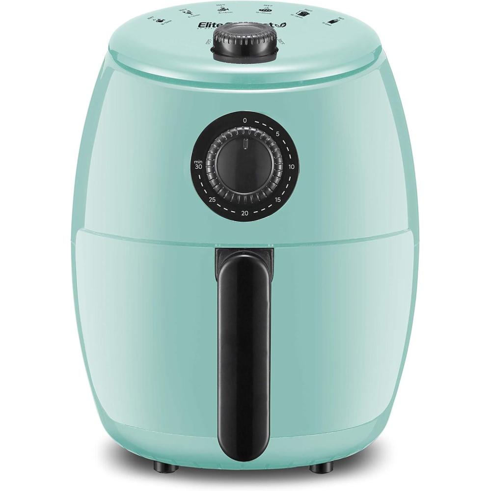 imageElite Gourmet EAF0201X Personal Compact Space Saving Electric Hot Air Fryer OilLess Healthy Cooker Timer ampamp Temperature Controls 1000W 21 Quart BlackMint