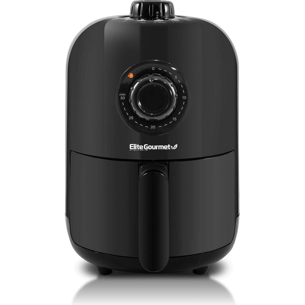 imageElite Gourmet EAF0201X Personal Compact Space Saving Electric Hot Air Fryer OilLess Healthy Cooker Timer ampamp Temperature Controls 1000W 21 Quart BlackBlack