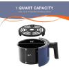 imageElite Gourmet EAF2612DX Personal 21Qt Compact Space Saving Programmable Hot Air Fryer OilLess Healthy Cooker Timer ampamp Temperature Controls 1000W BlackBlue Gray