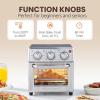 imageElite Gourmet EAF2612DX Personal 21Qt Compact Space Saving Programmable Hot Air Fryer OilLess Healthy Cooker Timer ampamp Temperature Controls 1000W BlackStainless Steel