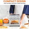 imageElite Gourmet EAF2612DX Personal 21Qt Compact Space Saving Programmable Hot Air Fryer OilLess Healthy Cooker Timer ampamp Temperature Controls 1000W BlackStainless Steel