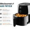 imageElite Gourmet EAF5317DX Digital 53Qt Hot Air Fryer 7 Menu Functions 1350W OilLess Healthy Cooker Timer ampamp Temperature Controls PFOAPTFE Free BlackBlack