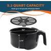 imageElite Gourmet EAF5317DX Digital 53Qt Hot Air Fryer 7 Menu Functions 1350W OilLess Healthy Cooker Timer ampamp Temperature Controls PFOAPTFE Free BlackBlack