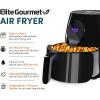 imageElite Gourmet EAF5317DX Digital 53Qt Hot Air Fryer 7 Menu Functions 1350W OilLess Healthy Cooker Timer ampamp Temperature Controls PFOAPTFE Free BlackBlack