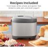 imageElite Gourmet EBM8103CG Programmable Bread Maker CERALAST Ceramic Bread Pan ampamp Kneading Blade 19 Menu Functions GlutenFree White Wheat Rye French ampamp more 2lbs GreyNonStick