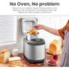 imageElite Gourmet EBM8103CG Programmable Bread Maker CERALAST Ceramic Bread Pan ampamp Kneading Blade 19 Menu Functions GlutenFree White Wheat Rye French ampamp more 2lbs GreyNonStick