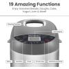 imageElite Gourmet EBM8103CG Programmable Bread Maker CERALAST Ceramic Bread Pan ampamp Kneading Blade 19 Menu Functions GlutenFree White Wheat Rye French ampamp more 2lbs GreyNonStick