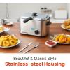 imageElite Gourmet EDF1116 Electric 12 Qt  48 Cup Oil Capacity Deep Fryer Adjustable Temperature Removable Basket Lid with CoolTouch Knob Stainless Steel12 Qt  48 Cup