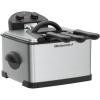 imageElite Gourmet EDF401TXB Electric 45 Qt  17 Cup Immersion Deep Fryer 3Baskets 1700Watt Timer Control Adjustable Temperature Lid with Viewing Window and Odor Free FilterStainless Steel and Black