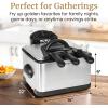 imageElite Gourmet EDF401TXB Electric 45 Qt  17 Cup Immersion Deep Fryer 3Baskets 1700Watt Timer Control Adjustable Temperature Lid with Viewing Window and Odor Free FilterBlack