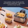imageElite Gourmet EDF401TXB Electric 45 Qt  17 Cup Immersion Deep Fryer 3Baskets 1700Watt Timer Control Adjustable Temperature Lid with Viewing Window and Odor Free FilterBlack