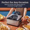 imageElite Gourmet EDF401TXB Electric 45 Qt  17 Cup Immersion Deep Fryer 3Baskets 1700Watt Timer Control Adjustable Temperature Lid with Viewing Window and Odor Free FilterStainless Steel and Black
