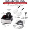 imageElite Gourmet EDF401TXB Electric 45 Qt  17 Cup Immersion Deep Fryer 3Baskets 1700Watt Timer Control Adjustable Temperature Lid with Viewing Window and Odor Free FilterStainless Steel and Black