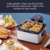 imageElite Gourmet EDF401TXB Electric 45 Qt  17 Cup Immersion Deep Fryer 3Baskets 1700Watt Timer Control Adjustable Temperature Lid with Viewing Window and Odor Free FilterStainless Steel and Black