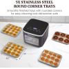 imageElite Gourmet EFD809D Food Dehydrator with 5 Stainless Steel Trays Adjustable Temp ampamp Time  Keep Warm Includes Interior Light Fruit Roll Tray and Recipe Booklet BlackBlack