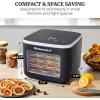 imageElite Gourmet EFD809D Food Dehydrator with 5 Stainless Steel Trays Adjustable Temp ampamp Time  Keep Warm Includes Interior Light Fruit Roll Tray and Recipe Booklet BlackBlack