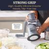 imageElite Gourmet EFP593 Rotary Cheese Grater with 3 StainlessSteel Blades for Slicing Shredding ampamp Fine Shredding Strong Suction Base DishwasherSafe Grey