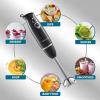 imageElite Gourmet EHB1300 Cordless Rechargeable Hand Blender Variable Speed Blending with OneTouch Power Button Stainless Steel Blades Portable Easy Control Stick Mixer Baby Food Charcoal GreyBlackStainless Steel