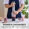 imageElite Gourmet EHB1300 Cordless Rechargeable Hand Blender Variable Speed Blending with OneTouch Power Button Stainless Steel Blades Portable Easy Control Stick Mixer Baby Food Charcoal GreyGrey