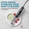imageElite Gourmet EHB1300 Cordless Rechargeable Hand Blender Variable Speed Blending with OneTouch Power Button Stainless Steel Blades Portable Easy Control Stick Mixer Baby Food Charcoal GreyBlackStainless Steel