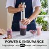 imageElite Gourmet EHB1324 Cordless Rechargeable Hand Blender Variable 5Speed Blending OneTouch Power Button ampamp Safety Lock Stainless Steel Blades Portable Sauces Soup Smoothies Baby Food GrayGranite