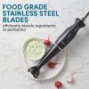 imageElite Gourmet EHB3201 Immersion Hand Blender 300 Watts 2 Speed Mixing with Detachable Blades Detachable Wand Stick Mixer Smoothies Baby Food Soup Charcoal Black