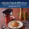 imageElite Gourmet EJO800 High Power Torque Automatic Battery Operated Electric Jar Opener OneTouch Electric Operation Easily Remove MostSize Lids with AutoSize Guides BlackGrayBlackGray
