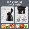 imageElite Gourmet EJX320 Big Mouth Whole Fruit 52 SelfFeeding Chute Cold Press Masticating Slow Juice Extractor HandsFree Less Prep Easy to Clean Impact Resistant BPA Free Tritan BlackGraphite