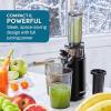 imageElite Gourmet EJX600 Compact Small SpaceSaving Masticating Slow Juicer Cold Press Juice Extractor Nutrient and Vitamin Dense BPAFree Tritan Easy to Clean 16 oz Juice Cup Charcoal GreyBlack