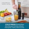 imageElite Gourmet EJX600 Compact Small SpaceSaving Masticating Slow Juicer Cold Press Juice Extractor Nutrient and Vitamin Dense BPAFree Tritan Easy to Clean 16 oz Juice Cup Charcoal GreyBlack