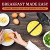imageElite Gourmet EOM205 NonStick Omelet Frittata Snack Pocket Maker for 2 Individual 65quot Omelets Stainless Steel and BlackStainless Steel and Black