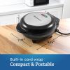 imageElite Gourmet EOM205 NonStick Omelet Frittata Snack Pocket Maker for 2 Individual 65quot Omelets Stainless Steel and BlackStainless Steel and Black