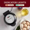 imageElite Gourmet EOM205 NonStick Omelet Frittata Snack Pocket Maker for 2 Individual 65quot Omelets Stainless Steel and BlackStainless Steel and Black
