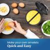 imageElite Gourmet EOM205 NonStick Omelet Frittata Snack Pocket Maker for 2 Individual 65quot Omelets Stainless Steel and BlackStainless Steel and Black