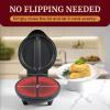 imageElite Gourmet EOM205 NonStick Omelet Frittata Snack Pocket Maker for 2 Individual 65quot Omelets Stainless Steel and BlackStainless Steel and Black