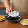 imageElite Gourmet EOM205 NonStick Omelet Frittata Snack Pocket Maker for 2 Individual 65quot Omelets Stainless Steel and BlackStainless Steel and Black