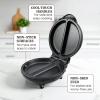 imageElite Gourmet EOM205 NonStick Omelet Frittata Snack Pocket Maker for 2 Individual 65quot Omelets Stainless Steel and BlackStainless Steel and Black