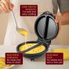 imageElite Gourmet EOM205 NonStick Omelet Frittata Snack Pocket Maker for 2 Individual 65quot Omelets Stainless Steel and BlackStainless Steel and Black