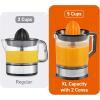 imageElite Gourmet ETS740 BPAFree Electric Citrus Juicer with 2 Cones Compact Large Volume Pulp Control Oranges Lemons Limes Grapefruits with Easy Pour Spout 12L BlackStainless Steel40 ounce