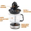 imageElite Gourmet ETS740 BPAFree Electric Citrus Juicer with 2 Cones Compact Large Volume Pulp Control Oranges Lemons Limes Grapefruits with Easy Pour Spout 12L BlackStainless Steel24 ounce