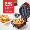 imageElite Gourmet EWM015R Electric Nonstick 45inch Mini Waffle Maker Belgian Waffles Compact Design Hash Browns Keto Snacks Sandwich Eggs Easy to Clean RedRed