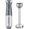 imageElite Gourmet EHB1300 Cordless Rechargeable Hand Blender Variable Speed Blending with OneTouch Power Button Stainless Steel Blades Portable Easy Control Stick Mixer Baby Food Charcoal GreyGrey