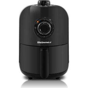 imageElite Gourmet EAF0201X Personal Compact Space Saving Electric Hot Air Fryer OilLess Healthy Cooker Timer ampamp Temperature Controls 1000W 21 Quart BlackBlack