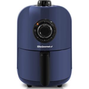 imageElite Gourmet EAF2612DX Personal 21Qt Compact Space Saving Programmable Hot Air Fryer OilLess Healthy Cooker Timer ampamp Temperature Controls 1000W BlackBlue Gray